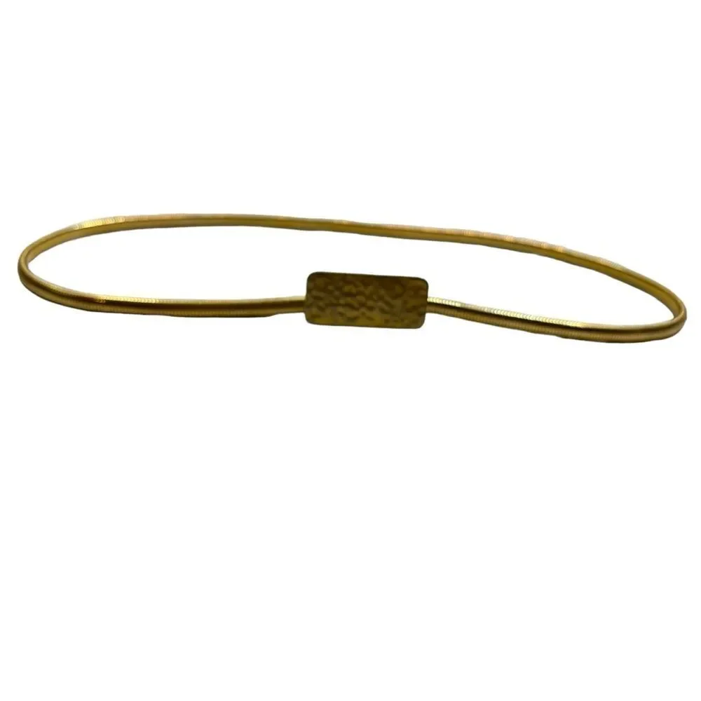 Ladies Vinatge Gold Stretch Serpentine Belt with Gold‎ Buckle 25-30”